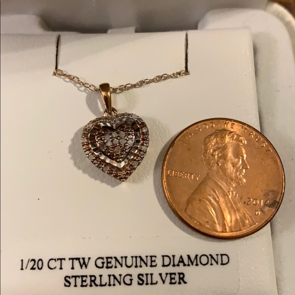 Heart necklace 1/20 carattw diamond sterlingsilver - Picture 5 of 6